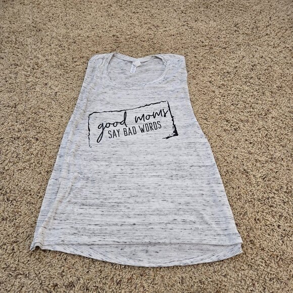 Good Moms Say Bad Words XL Gray Womens Bella Canvas Scoop Muscle Tank - Picture 1 of 5